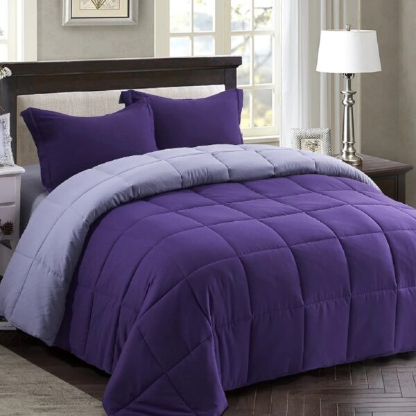 Light Weight Down Alternative Comforter Set, Queen, Green, Reversible