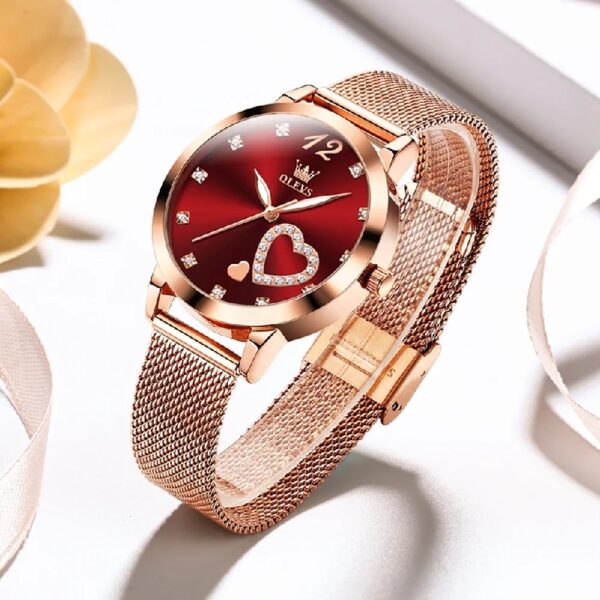 Women Watch Fashion Rose Gold Diamond Analog Quartz Female Watch for Women Luxury Dress Ladies Stainless Steel Luminous Waterproof Date Wrist Watches Green Dial