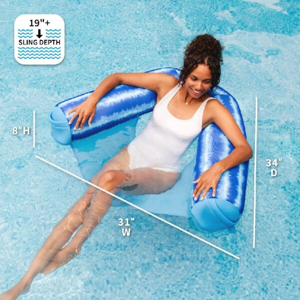 Shaka Sling XL Pool Float, Doubled-Sided Mesh, Quick Draining Fabric, No Inflation Needed, Sweet Shells Berry