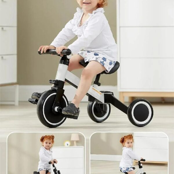 0cf7a383dcc64351bc69b3310002ff70 Kids Tricycle, 5-in-1 Toddler Balance Bike with Removable Pedals, White Tricycles for Toddlers Kids 1-4 Years Old Boys Girls Birthday Gift, Baby Bike Infant Trike Toddler Bike