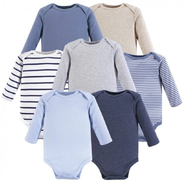 Cotton Long-Sleeve Bodysuits, 7-Pack, Preemie-24 Months
