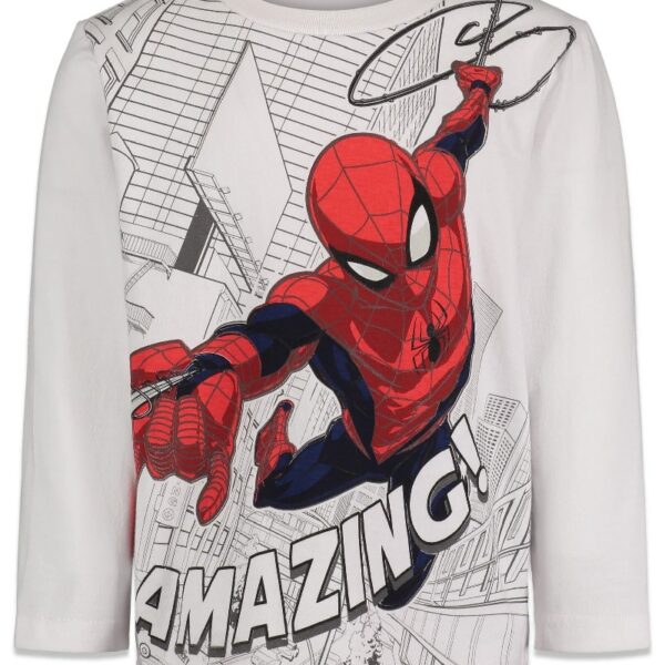 Spider-Man Little Boys 2 Pack Long Sleeve T-Shirts Toddler to Big Kid