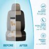 PolyPro Car Seat Covers Full Set in Charcoal on Black – Front and Rear Split Bench for Cars, Easy to Install Cover Set, Accessories Auto Trucks Van SUV