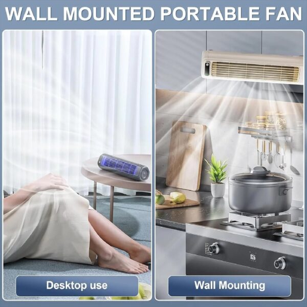 Cooling Ace Portable Air Conditioner, 2025 Energy Efficient Air Conditioner Cooling Fan Quiet, 3 Speeds & Led Touch Screen, Rechargeable, 24h Long-Lasting Battery Life (Gray)
