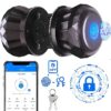 Smart Door Knob, Keyless Smart Door Lock Smart Deadbolt with App Control & Fingerprint & 2 Keys,Electronic Door Lock for Home, Apartment, Office,Bronze