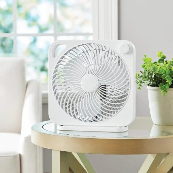 0d7977022f9e42af9853b332018acbe2 (2 pack) Mainstays 9-inch Box Indoor Comfort Personal AC Electric Fan, 3 Speeds, Black