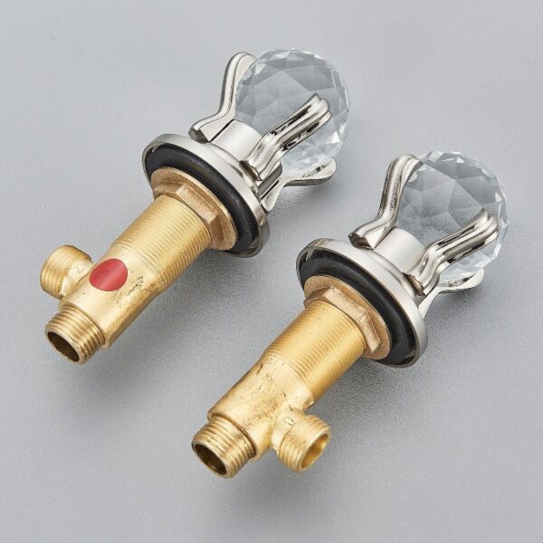 Widespread Bathroom Basin Faucet Crystal Handle Sink Mixer Tap Chrome Finish