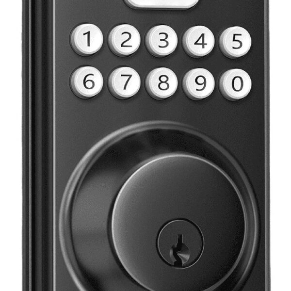 Keyless Entry Door Lock, Digital Keypad Deadbolt Smart Lock for Front Door, Matte Black