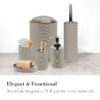Bathroom Accessories Sets 6 Piece Bath Ensemble Includes Soap Dispenser, Toothbrush Holder, Toothbrush Cup, Soap Dish for Decorative Countertop and Housewarming Gift, Dark Blue