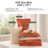 King Size Comforter Set Burnt Orange, 7 Pieces Lightweight King Bedding Sets Boho with Comforter, Sheets, Pillowcases & Shams