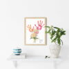 Handprints Flowers And Pumpkins Festival Posters Christmas Mother's Day Canvas Painting For Mom Or Grandparents Home Decor Gift
