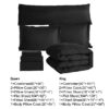 8 PCS Modern Comforter Set with Sheets All Season Bed in a Bag, Black, Queen Size