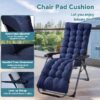 Chaise Lounge Cushion, 67x20x3 inch Rocking Chair Cushion with Ties and Top Cover, Patio Swing Bench Cushion Sofa Mat for Outdoor Indoor Furniture(Blue)