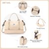 0f06748e6d1d41c283e2b32d01769f4e Weekender Bags for Women, Travel Duffel Bags with Shoe Compartment,Personal Item Travel Bag for Airlines, Carry on Overnight Tote Bag for women,Beige&Brown
