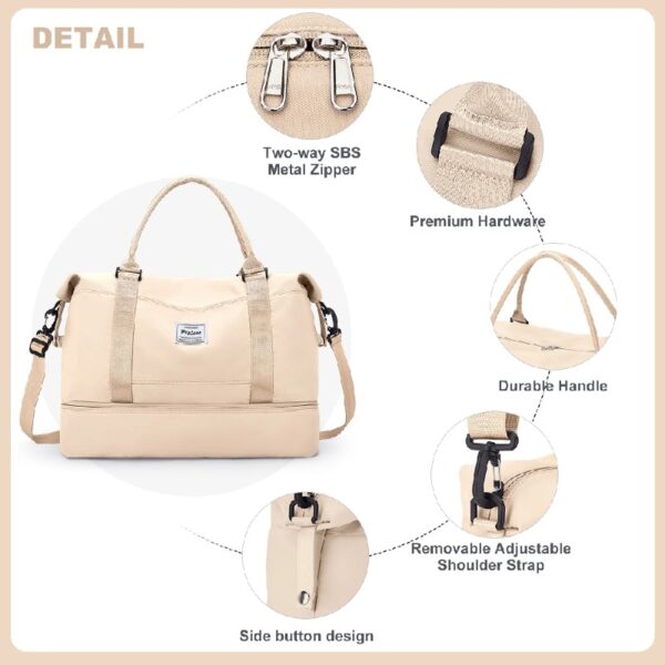 0f06748e6d1d41c283e2b32d01769f4e Weekender Bags for Women, Travel Duffel Bags with Shoe Compartment,Personal Item Travel Bag for Airlines, Carry on Overnight Tote Bag for women,Beige&Brown