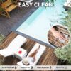 Outdoor Rug Carpet 6'x9' Waterproof Reversible Patio Rug Portable Modern Abstract Indoor Outdoor Rug Plastic Straw Rug for RV Camping Garden Picnic Deck Backyard Porch Decor Gray and White