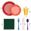 Exquisite 350 Piece Easter Plastic Disposable Party Plates & Dinnerware Combo Set