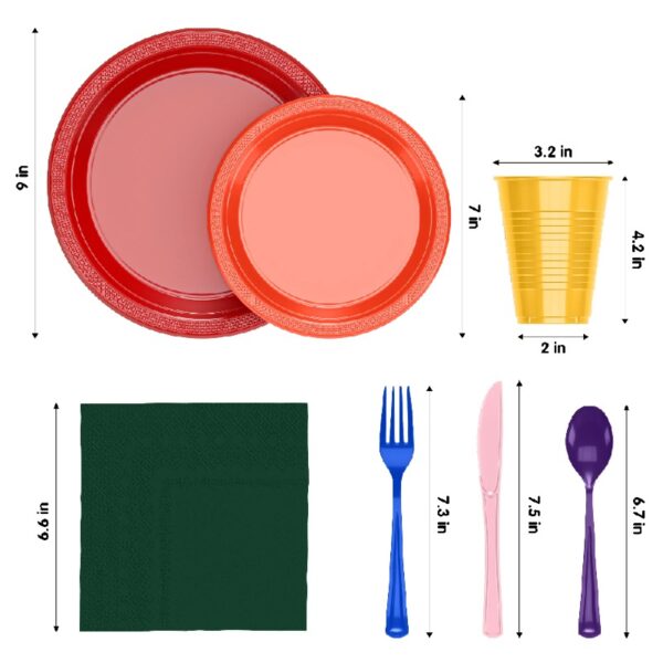 Exquisite 350 Piece Easter Plastic Disposable Party Plates & Dinnerware Combo Set