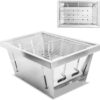 Foldable Portable Camping BBQ Grill, Stainless Steel Barbecue Smoke Stove, Detachable Stove Easy Setup Outdoor Household Grill, Suitable for Outdoor Picnic Family Gathering Travel (Medium)