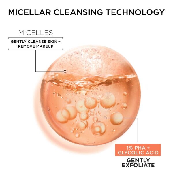 (3 pack) SkinActive Micellar Gentle Peeling Water Facial Cleanser, 13.5 fl oz