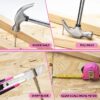 Pink Tool Set for Women, 166pcs Home Tool Kit with 12