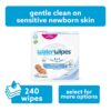 Sensitive+ Newborn & Baby Wipes, 3-In-1 Cleans, Cares, Protects, 99.9% Water, Unscented & Hypoallergenic, 9 Packs (540 Wipes)