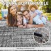 Outdoor Rug Carpet 6'x9' Waterproof Reversible Patio Rug Portable Modern Abstract Indoor Outdoor Rug Plastic Straw Rug for RV Camping Garden Picnic Deck Backyard Porch Decor Gray and White