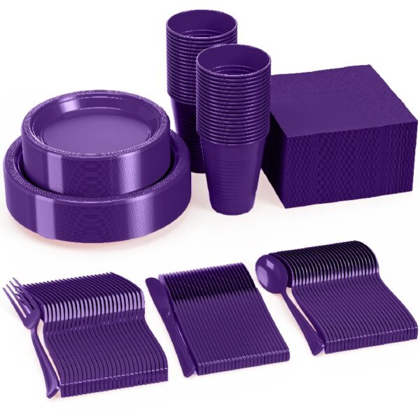Exquisite 350 Piece Easter Plastic Disposable Party Plates & Dinnerware Combo Set