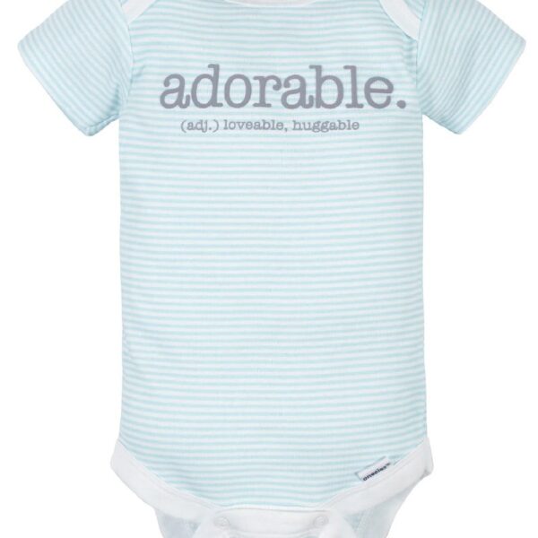 Assorted Short Sleeve Onesies Bodysuits, 8pk (Baby Boy or Baby Girl Unisex)
