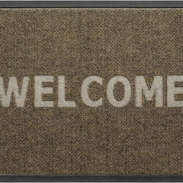 Front Door Mat Indoor and Outdoor Welcome Mat Rubber Backing Entrance Mat Easy Clean Patio Mat Heavy Duty Entryway Doormat for Front Back Doors, Laundry Rooms, Mudrooms 24''x35.4'' Brown