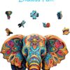 Animal Shaped Wooden Puzzles for Adults – A3 Vivid Elephant with 155 Pieces – Jigsaw Puzzle with Unique Shapes – Family Games for Kids and Adults – 11