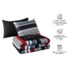 7 Piece Reversible Bed in a Bag Comforter Set with Sheets, Black, Queen