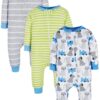 Brand Gender Neutral Footless Unionsuits, 3-Pack, Sizes 0/3 Months - 5T