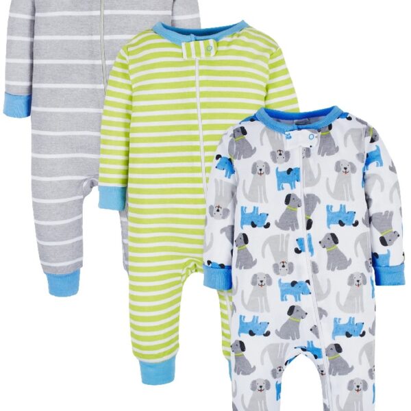 Brand Gender Neutral Footless Unionsuits, 3-Pack, Sizes 0/3 Months - 5T