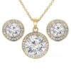 Cate & Chloe Mariah 18k Rose Gold Plated Jewelry Set with Simulated Diamond Crystals for Women