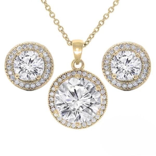 Cate & Chloe Mariah 18k Rose Gold Plated Jewelry Set with Simulated Diamond Crystals for Women