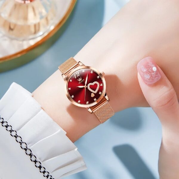 Women Watch Fashion Rose Gold Diamond Analog Quartz Female Watch for Women Luxury Dress Ladies Stainless Steel Luminous Waterproof Date Wrist Watches Green Dial