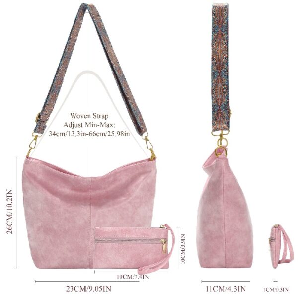 Hobo Bags for Women Crossbody Handbags Guitar Strap Shoulder Bucket Bag Vegan Leather Purse Trendy Boho Tote Purses