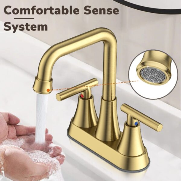 Bathroom Sink Faucet, 4 inch Matte Black Bathroom Faucets with Pop-up Drain and Supply Lines, Stainless Steel 2-Handle Centerset Faucet for Bathroom Faucet 3 Hole