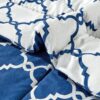Lux Decor Collection 5 Piece Queen Down Alternative Comforter Set, Washable Duvet Bedding Set - Quatrefoil Navy