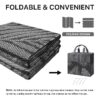 6'x9' Outdoor Rugs Patio Waterproof Outside Mat Reversible Plastic Camping Carpet,Black & Grey