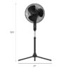 Oscillating Fan, Adjustable-Height Pedestal Fan with Wide Area Oscillation, 16”