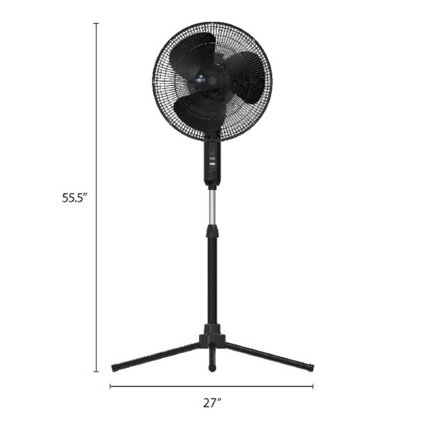 Oscillating Fan, Adjustable-Height Pedestal Fan with Wide Area Oscillation, 16”