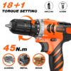 24V Cordless Drill-Brushless Power Drill Set, 3/8