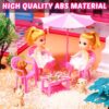 DollHouse with Colorful Light, Pretend Play Toddler Doll House Furniture Sets with 3 Dolls, 9 Rooms DIY , Creative Gift for Girls
