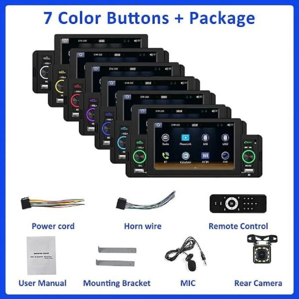 5 Inch Car Radio Single Din Car Stereo CarPlay Android Auto Bluetooth Mirror Link