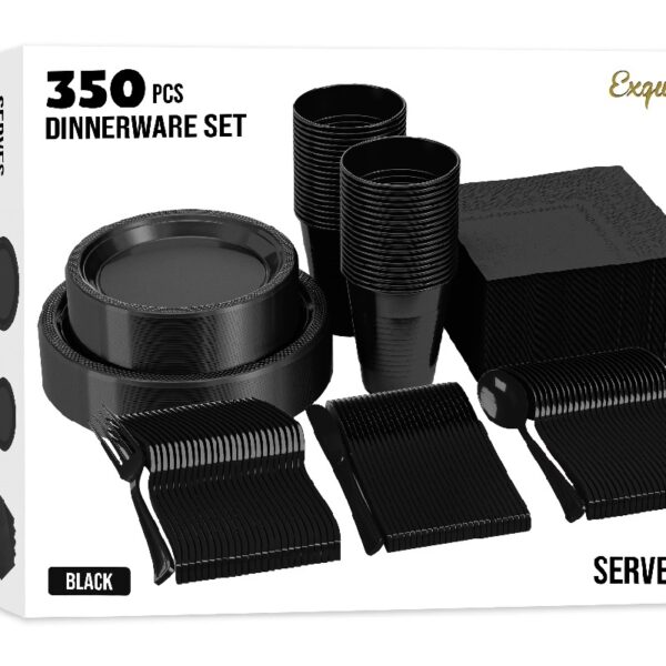 Exquisite 350 Piece Easter Plastic Disposable Party Plates & Dinnerware Combo Set