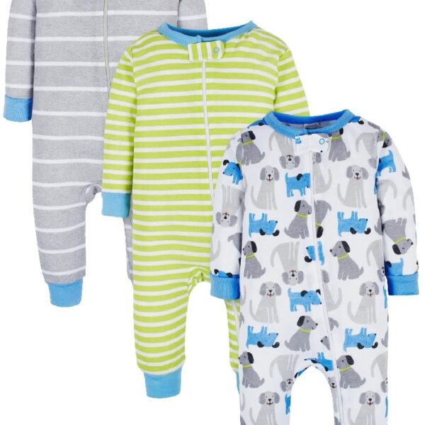 Brand Gender Neutral Footless Unionsuits, 3-Pack, Sizes 0/3 Months - 5T