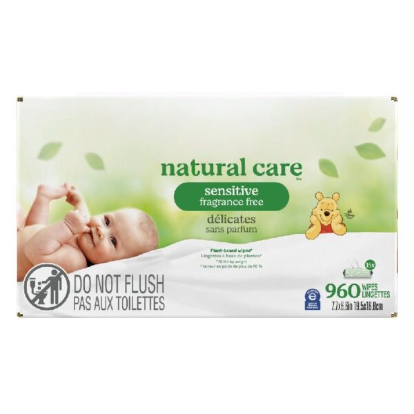 Natural Care Sensitive Baby Wipes, Unscented, 15 Pack, 960 Total Ct (Select for More)