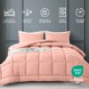 Queen Size 3-Piece All-Season Down Alternative Comforter Set Deep Black | Comforter + Pillow Cases Bedding Set | Hotel Grade Bed in a Bag by